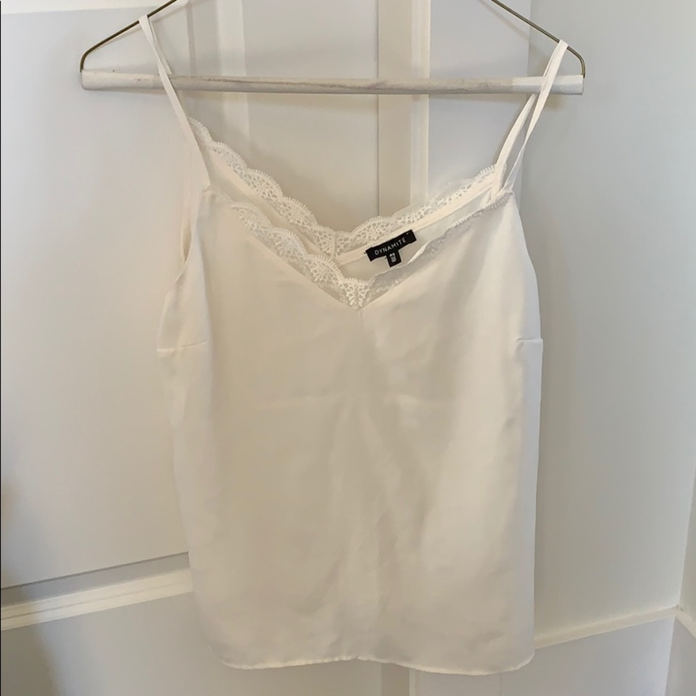 White cami tank with lace
